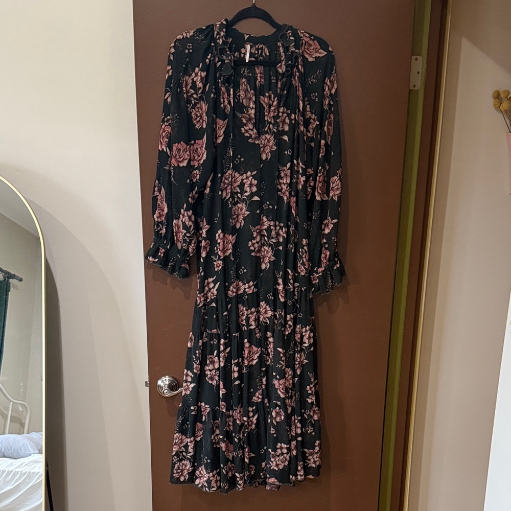 Free People Floral Long Sleeve Flowy Dress